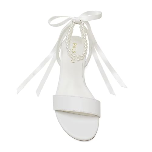 Flat Open-Toe Pearl Marriage ceremony Sandals for Brides