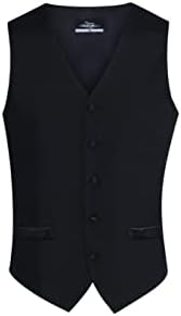 S.H. Churchill & Co. Males's 100% Wool Formal Vest and Bow Tie Set – Incorporates a Black Vest and Coordinating Black Satin Bow Tie