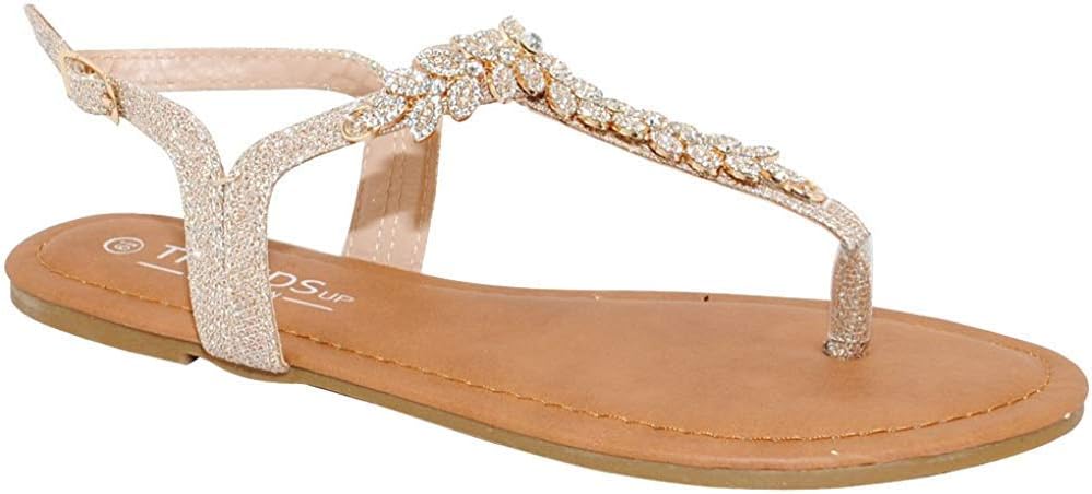 TRENDSup Assortment Ladies’s T-Strap Buckle Flat Sandals